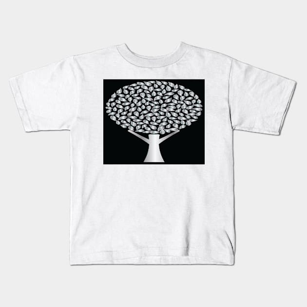 Silver Tree Abstract Art Kids T-Shirt by BruceALMIGHTY Baker